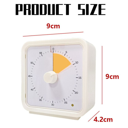 60-Minute Visual Timer for Kids,  Management Tool Study Classroom Timer, Pomodoro Timer with Silent Operation Yellow 2