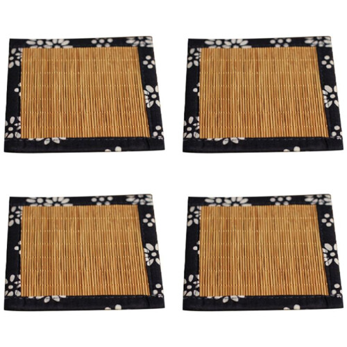 B-Bamboo Mat Coaster Bamboo Mug Pads Rattan Coaster Cup Pad Bamboo Sushi Mat Table Coasters for Drinks Beverage Coasters 1