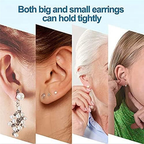 Earring Back 18k Gold Plated Safety Earring Back for Replacement Ear Studs,Non-Irritating,Suitable for Sensitive Ears,A 2