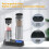 Electric Salt and Pepper Grinder Set Rechargeable Automatic Grinder with Charging Base LED Light, Adjustable Coarseness 4