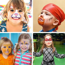 42 Pcs Face Painting Stencils 3x5.5Inch, Body Facial Painting Stencils, Reusable Flowers Mermaid Scale Leopard Cracks