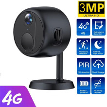 OKAM Telecamera 4G da 3 MP con Scheda SIM, Videocamera di Sicurezza, Videocamera di Sorveglianza con Visione Notturna, Home Remote Cam