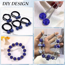 150 Pcs 10mm Rhinestone Beads for Jewelry Making, Clay Rhinestone Beads for Bracelet Necklace Earring Dark