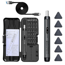 Jeu de Tournevis Électriques Kit D'Outils Électriques de Précision  Petits Embouts Rechargeables Sans Fil pour Ordinateur Portable Gris