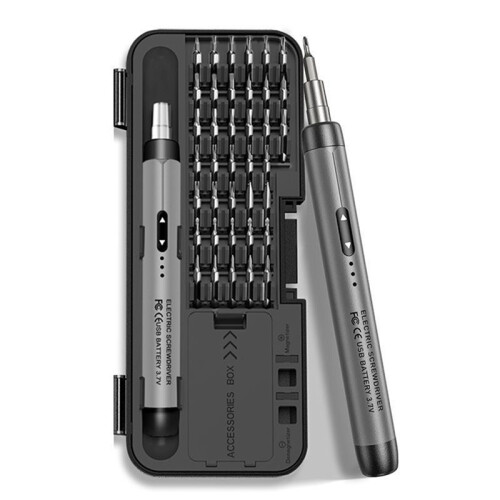 Electric Screwdriver Set Precision Power Tool Kit Rechargeable Wireless  Small Bits for Mobile Cell Computer Gray 1