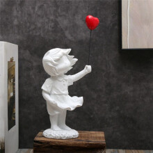 Mädchen Hält Ballon-Ornament, Wohnzimmer-Dekoration, Friedens-, Anti-Kriegs- und Liebes-Ornament, B