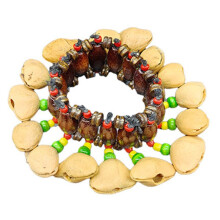 Campana de Mano con Forma de Cáscara de Fruta Hecha A Mano en Indonesia, Instrumento Rítmico para Danza de Adultos y Niños, Campana de Mano Marrón