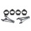 Motorcycle Universal Headlight Bracket Mount Clamp for 39mm-41mm Adjustable Headlight Mount Clamp Black+Silver 3