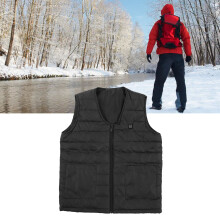 Beheizte Weste V-Ausschnitt 6XL Schwarz, 5V/2A, 45 C