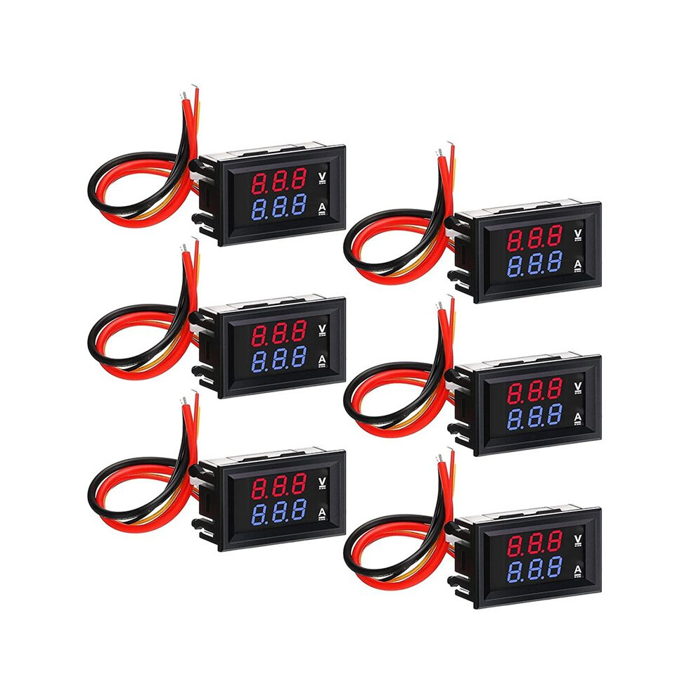 6Pcs Digital Voltmeter Ammeter 100V 10A Led Current Voltage Meter Tester Dual Display Panel For Automobile Red 6032770342312