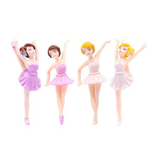 4 Pcs Miniature Ballet Fille Figure Collection de Bureau Gâteau DéCoration, Ballerine Fille Gâteau Topper Plante Pot DéCoration
