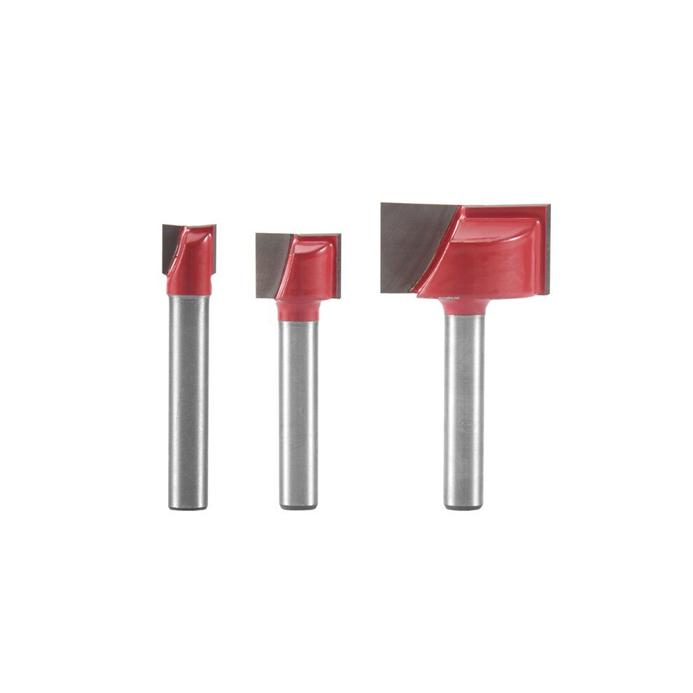 3Pcs Cleaning Bottom Router Bit Set 6Mm Shank Double Flute Carbide Cutter Flat Spoilboard Surfacing Planing Tool 4711770173264