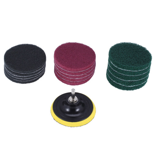 16 PeçAs de 4 Polegadas, Escova EléTrica, EsfregãO de Azulejos, Kit de Limpeza com Suporte de Disco de 4 Polegadas, 3 Rigidez Diferente