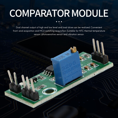 3Pcs LM393 3.5-24V Voltage Comparator Module with LED Indicator High Level Output Analog Comparator Control 1