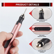 BolíGrafo Grabador InaláMbrico Recargable Kit de Herramientas de Grabado DIY para Plantillas de Joyas de Madera de PláStico de CeráMica de Vidrio