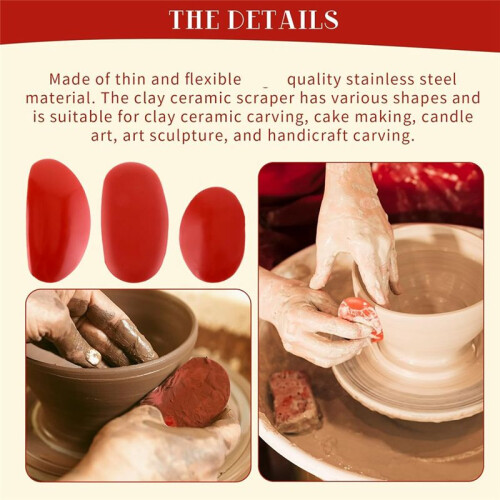8 Pcs Pottery Tools Ceramic Tools Clay Tools Rubber Clay Pottery Ribs Sculpture Pottery Wire Texture Detail Tools 2