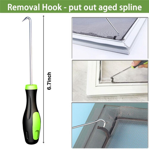 3 Piece Screen Tool Set, Window Screen Spline Roller Tool, Screen Pressure Changer Screen Door Repair Kit, Durable 2