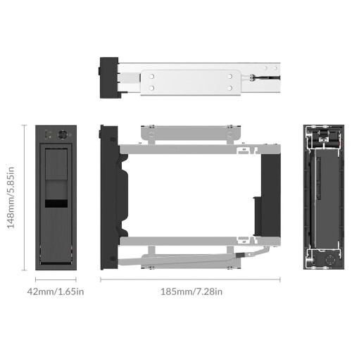 1106SS 5.25 CD-ROM de Rack MóVel Hot Swap Sem Bandeja de 3,5 Polegadas Adaptador SSD de Disco RíGido  Interno - Preto 1