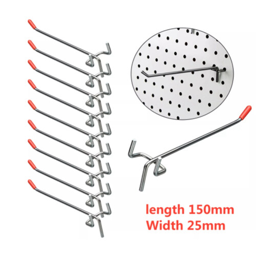 40Pcs Single Pegboard Hooks 150mm Board Slat Wall Retail Display Shop Peg Fits 25mm 1