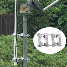 2 PCS Double Antenna Mast Clamp V Jaw Block with Bolts Mast to Mast Clamp,Patio Umbrella Holder Heavy Duty Pole to Pole