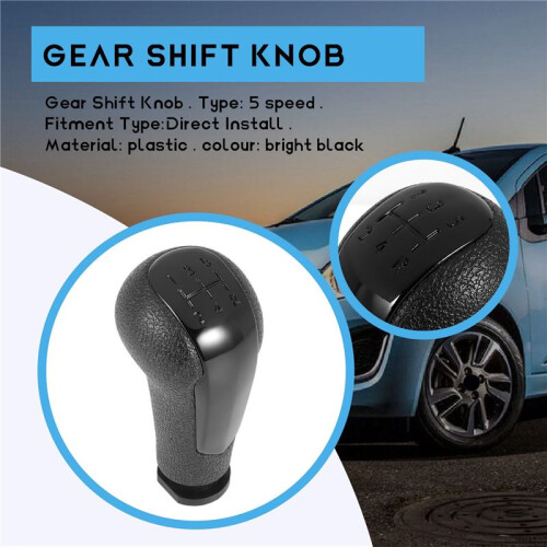 5 Speed Gear Shift Knob Lever Shifter Handle Stick for  Spark 2011-2016 Bright Black 2