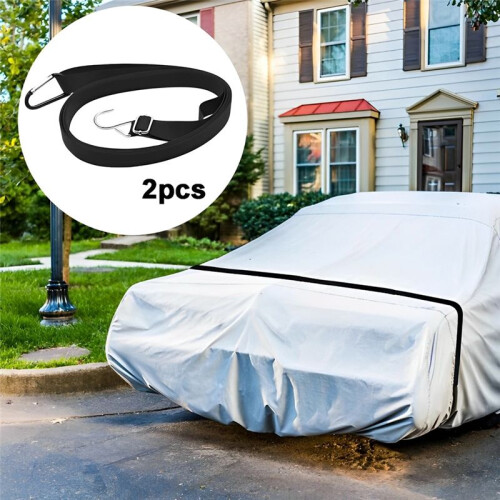 2Pcs Nylon Auto Cover Windproof Strap Adjustable Car Cover Secure Protector Rope 2