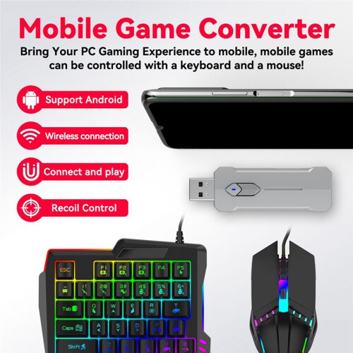 X8 Keyboard and Mouse Console Controller Converter Adapter Support Android Phones  OS