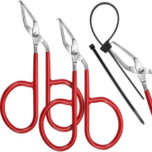 2Pcs Cable Tie Opener Zip Tie Cable Tie Remover Tool with Silicone Handle and Storage Box Reusable Use Cable Tool Pocket