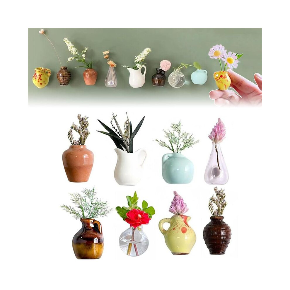 Semoic 8Pcs Vase Magnets For Fridges, Ceramic Vase Refrigerator Magnets, 3D Flower Vase Cute Plant Vase Fridge Magnet
