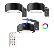 Tavellampor för Vägg, Magnetiska Posterlampor med Laddningsbart Batteri, 3 Färgtemperaturer och 12 RGB-Färger, Fjärrdimbar Timer
