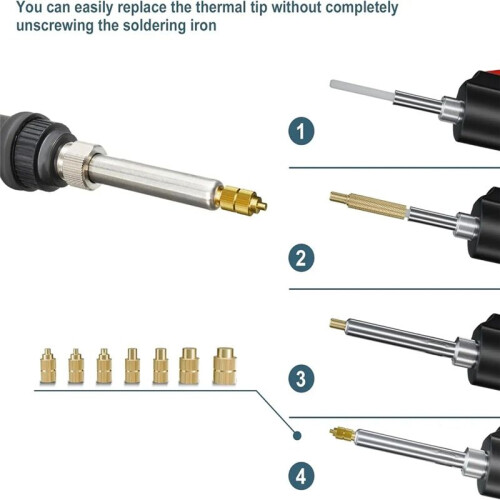 7PCS Heat Set Insert Soldering Iron Tip  M2 M2.5 M3 M5 M6 Hot Melt Insets Nut Brass Embedded Thread Insertion Kit 1