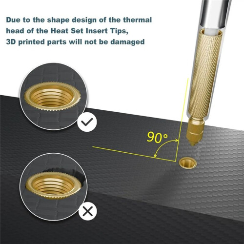 7PCS Heat Set Insert Soldering Iron Tip  M2 M2.5 M3 M5 M6 Hot Melt Insets Nut Brass Embedded Thread Insertion Kit 2