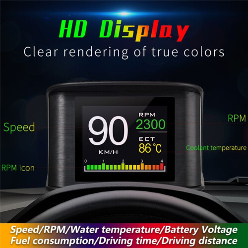 P10 Auto Digitale OBD2 -Board Diagnose - Display Rijcomputer Kilometerstand Snelheidsmeter Temperatuurmeter 2