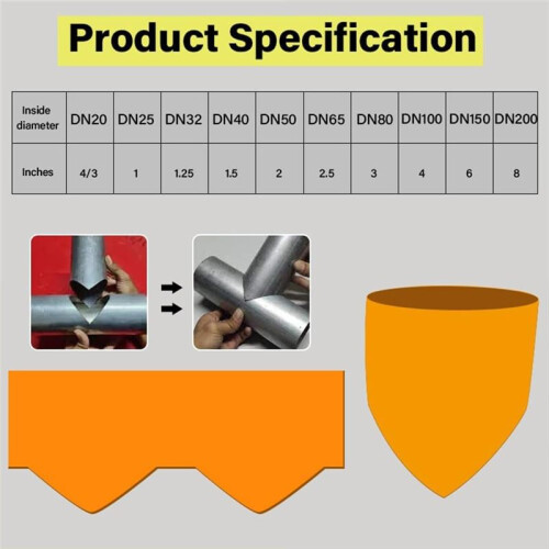 10pcs Precision Pipe Saddle Template, Plumbing Pipe Saddle Template Kit, Metal Pipes Insulation Cutting Guide(20-200mm) 1