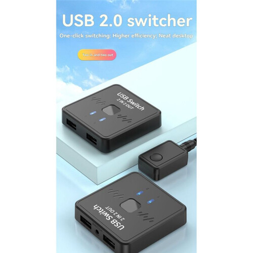 USB Printer Sharer 2-in 2-Out Printer Sharing Device USB Splitter Hub Converter for Keyboard Mouse USB Drive 1