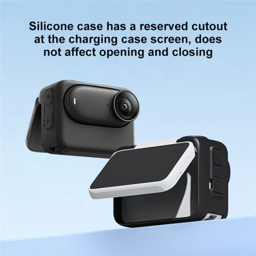 Camera Charging Case Silicone Case with Lens Cap & Strap for  GO 3 Accessories 2