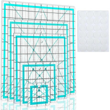 5 Quadratische Quiltlineale mit Rutschfesten Ringen, Quiltvorlagen, Kreative Raster-Quiltlineale zum Nähen und Basteln