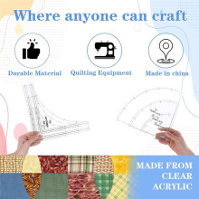 3-Teilige Drunkards Path Quilting-Vorlagen. Große Quilting-Lineale und Vorlagen zum Schneiden Von Mustern mit 1/4 Zoll Nahtzugabe