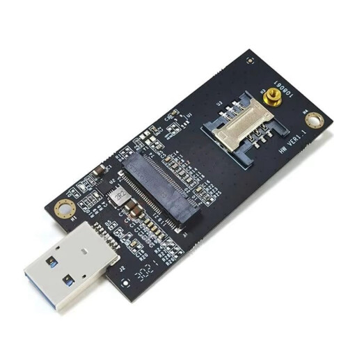 Placa Adaptadora NGFF Key-B para USB 3.0 com Slot para SIM, Placa Adaptadora de Teste de Módulo WWan Compatível com Placa de Rede 3G/4G/5G 1