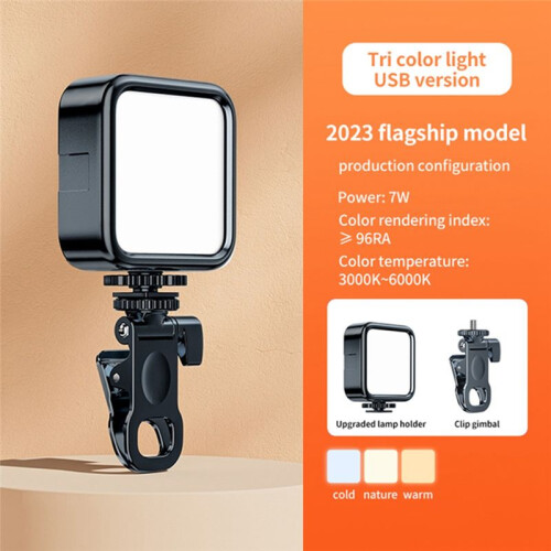 Portable  Selfie Fill Light Rechargeable 3 Modes Adjustable Brightness Clip  for Mobile Phone Computer Fill Light 1