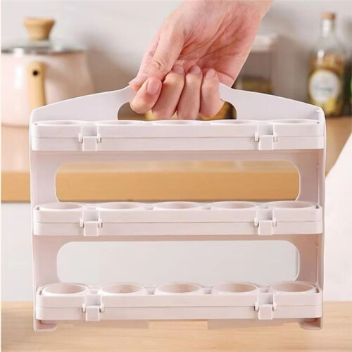 Egg Holder for Fridge - 3-Tier Egg Storage Organizer, Large Capacity Egg Rack for Refrigerator,Collapsible Egg Tray 1