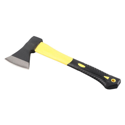 Versatile Hand Axe with Ergonomic Plastic Handle and Curved Steel Blade