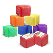 6 Pezzi di Dadi da Gioco Educativi DIY Set di Dadi di Apprendimento con 6 Lati Tasca Trasparente Tascabile per Foto