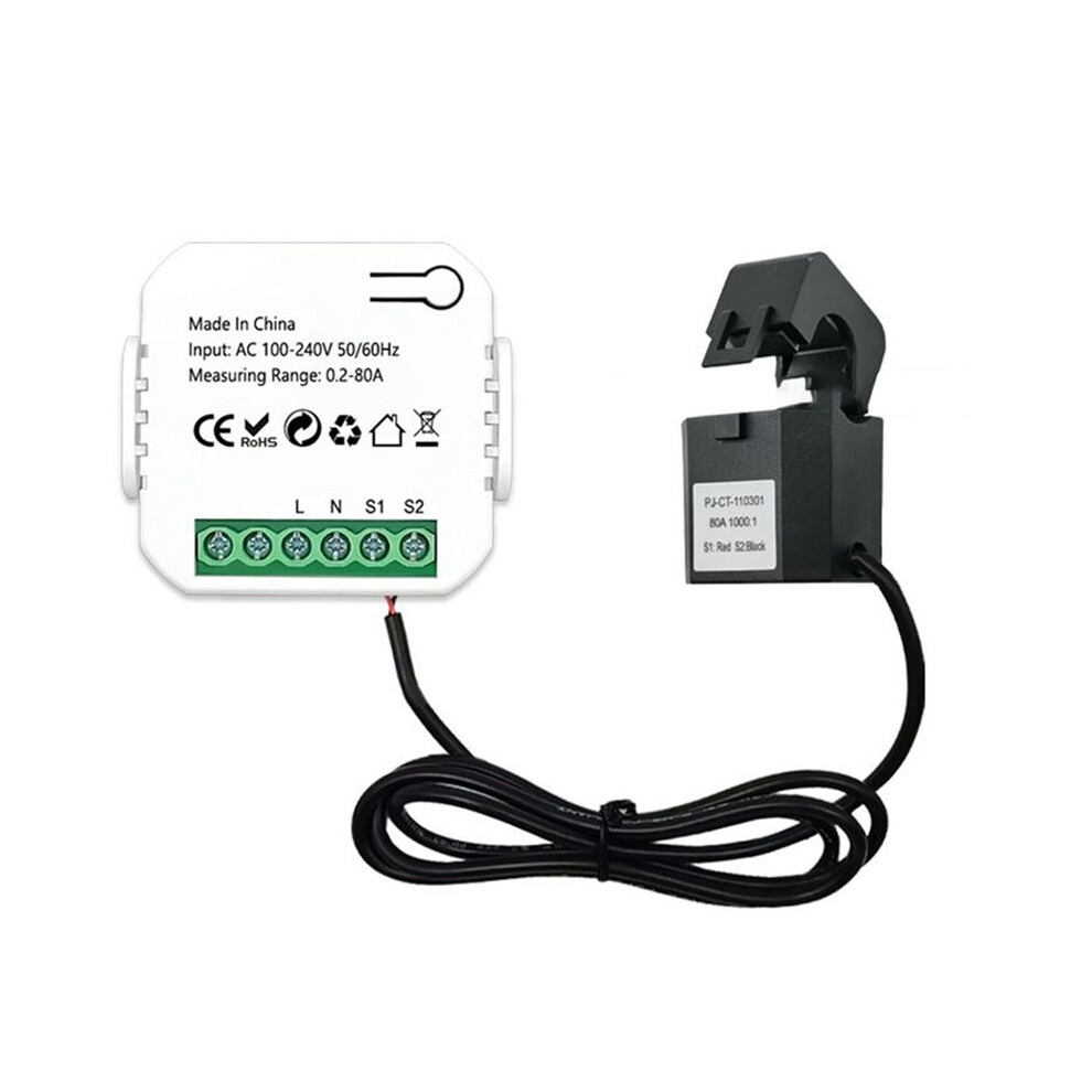 Tuya Zigbee Meter 80A With Clamp App Monitor Kwh Voltage Current Power Consumption 110V 240V 6032984741727