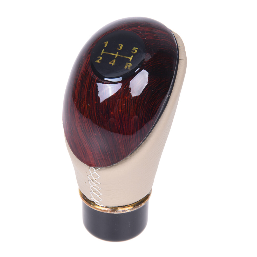 Universal Wood Leather Shift Knob For Car-Truck-Hotrod Gear Manual Trans Grain 6132123130747