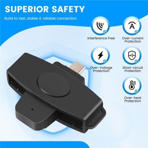 CSCR3  CAC Card Reader Type-C Bank Tax Declaration SIM Card/IC Card ID Card Reader 1