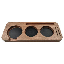 51 mm Wooden Coffee Tamper Station Stand Coffee Portafilter Holder Presser Stand Espresso Distribution Lever Holder,C