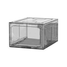 Hard Plastic Sports Shoe Box Plastic Shoe Box Dustproof Shoe Storage Box Shoe Rack Stackable Cabinet Storage Box Black