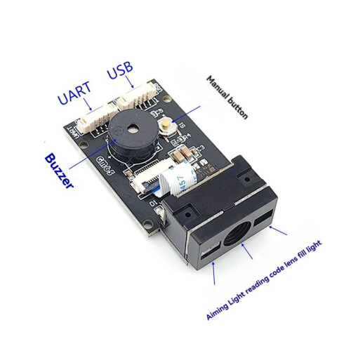GM65 1D2D QR-Code Afbeelding Barcode-Identificatiemodule Scanner Scannen Ingebouwde Barcodelezermodule met Kabel 2