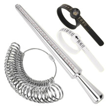 Conjunto de Ferramentas de Dimensionamento de Anéis de Metal com Mandril de Dimensionamento de Dedos, Ferramentas de Joias de Dimensionamento de